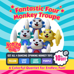Load image into Gallery viewer, Fantastic Four Monkey Troupe, Get All 4 Dancing Spinning Monkey Toys (Yellow, Light Blue, Light Green, Purple) with 10% Off! A Colorful Quartet for Endless Fun!