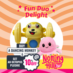 Load image into Gallery viewer, Fun Duo Delight, Buy a Dancing Monkey & Get 10% Off a Reversible Octopus Plushie!