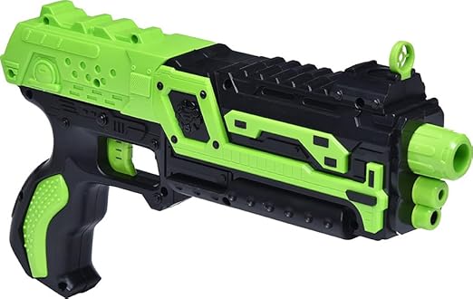 Notting Hill Battle Blazer Gun with 10 Foam Bullets | Fun Rapid Shooting Battle Fight Game for Indoor Outdoor for Kids 3+ (Green)