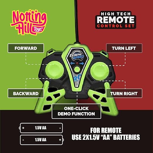 Notting Hill Drift Mastro Remote Control Car for Kids Rechargeable Rc Car Offroad High Speed with 2 Speeds and 4 Headlight Modes | Lithium Battery | C-Type Charging | Made in India (Red)