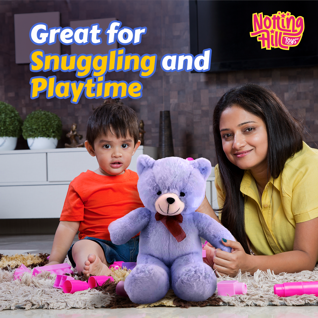 Notting Hill Soft Toys Teddy Bear for Kids - Super Soft Stuffed Animal - Lovable, Huggable, Non-Toxic Fabric - Perfect for Birthday/Anniversary/Valentine/Gift. (Blue)