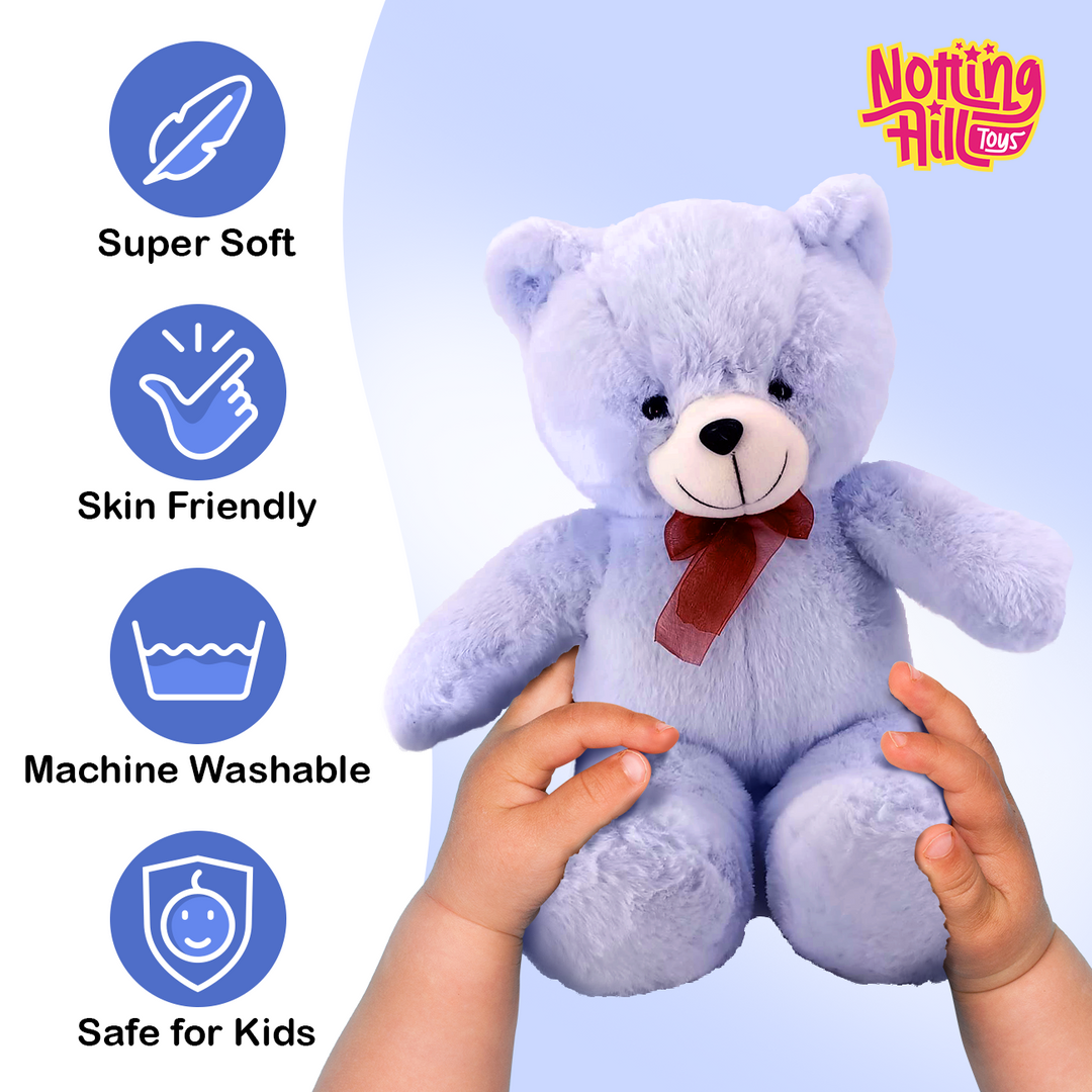 Notting Hill Soft Toys Teddy Bear for Kids - Super Soft Stuffed Animal - Lovable, Huggable, Non-Toxic Fabric - Perfect for Birthday/Anniversary/Valentine/Gift. (Blue)