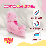 Notting Hill Soft Toys Teddy Bear for Kids - Super Soft Stuffed Animal - Lovable, Huggable, Non-Toxic Fabric - Perfect for Birthday/Anniversary/Valentine/Gift. (Pink)